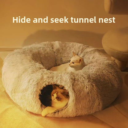 Cozy Cave™ Plush Tunnel Bed for Cats